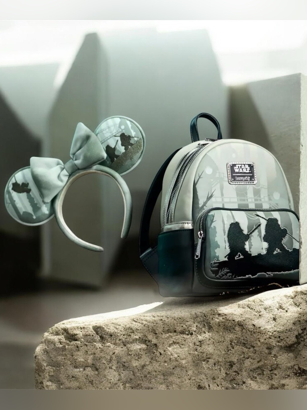 Loungefly Star Wars Endor EWOK Mouse Ear Headband & Mini Backpack Set